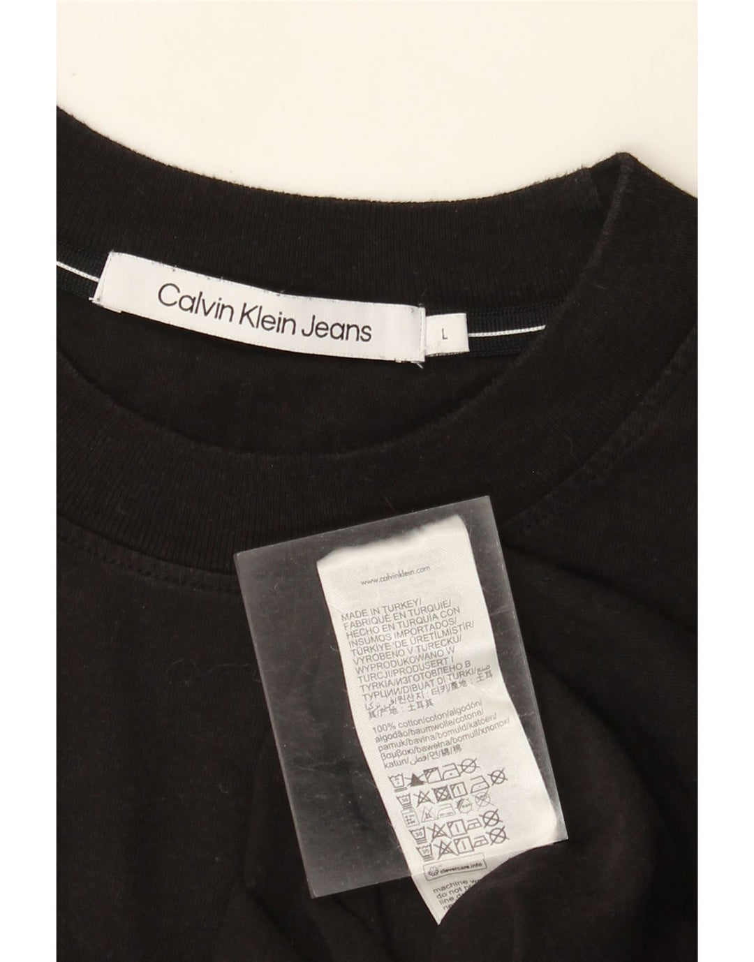 Camiseta masculina Calvin Klein Jeans grande algodão preto