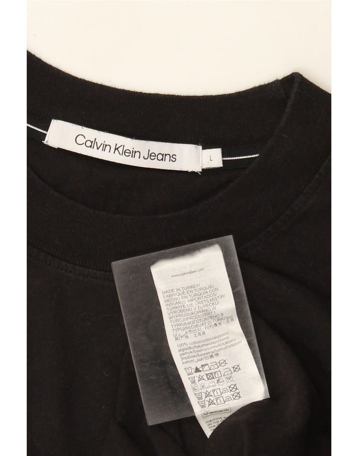 Camiseta masculina Calvin Klein Jeans grande algodão preto