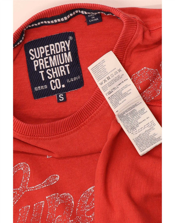 Camiseta gráfica masculina Superdry Top pequeno algodão vermelho