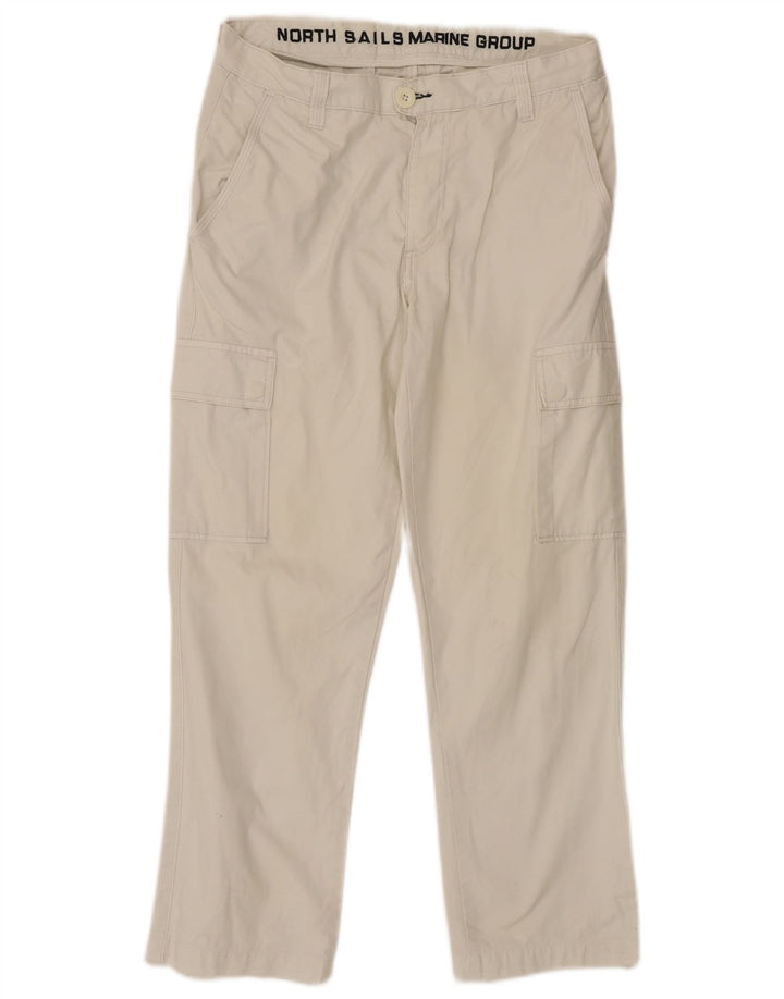 Calça cargo reta masculina NORTH SAILS IT 48 médio W30 L28 algodão branco