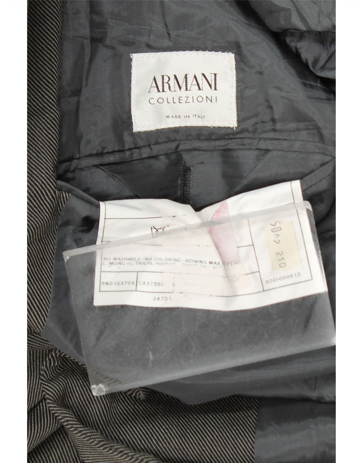 Jaqueta Blazer Masculina Armani Collezioni com 3 Botões IT 50 Lã Cinza Médio