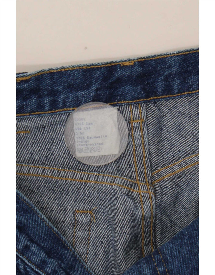 Rancher Mens Straight Jeans W36 L34 Azul Algodão