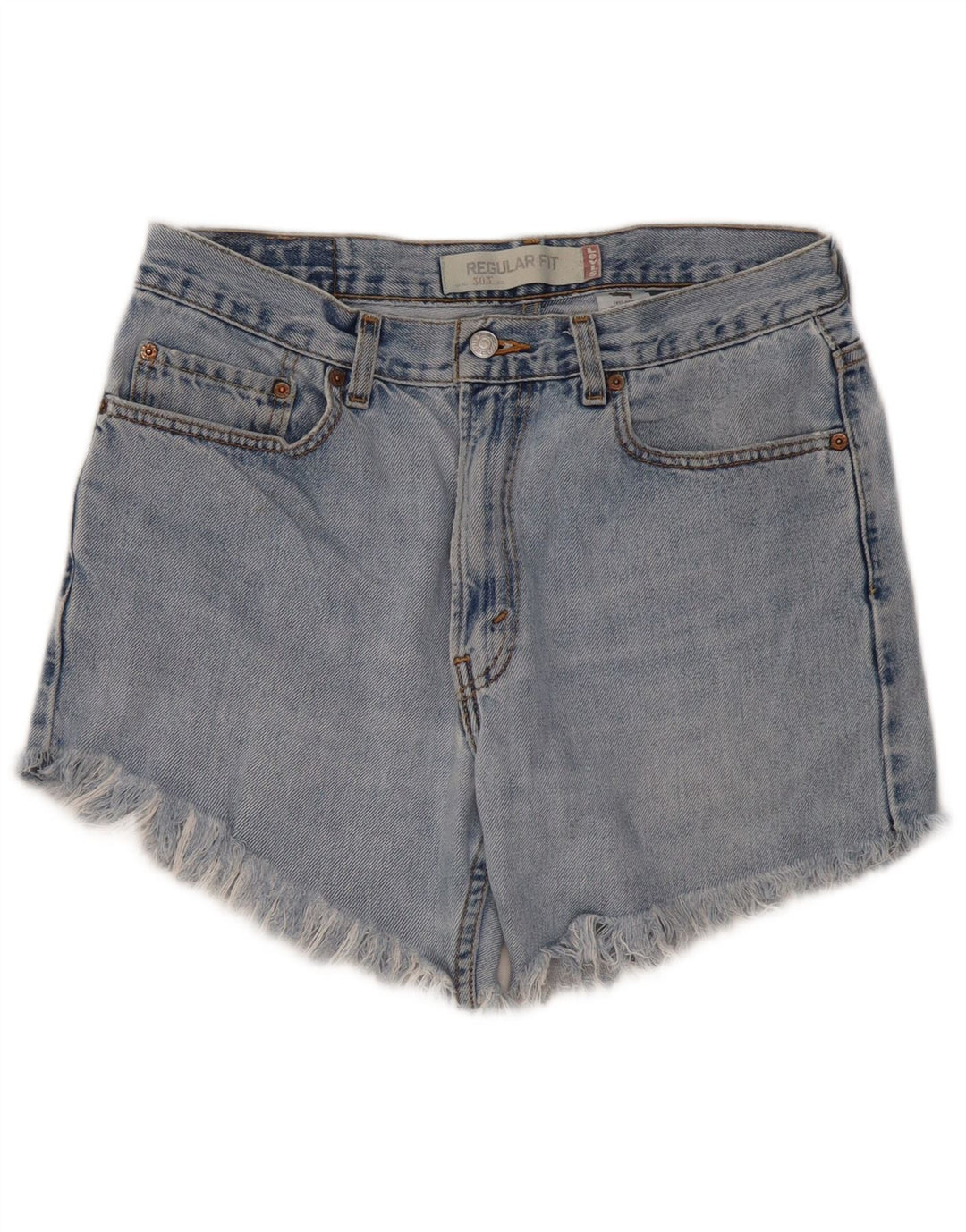 Shorts jeans feminino Levi's 505 cintura alta regular fit W33 azul médio