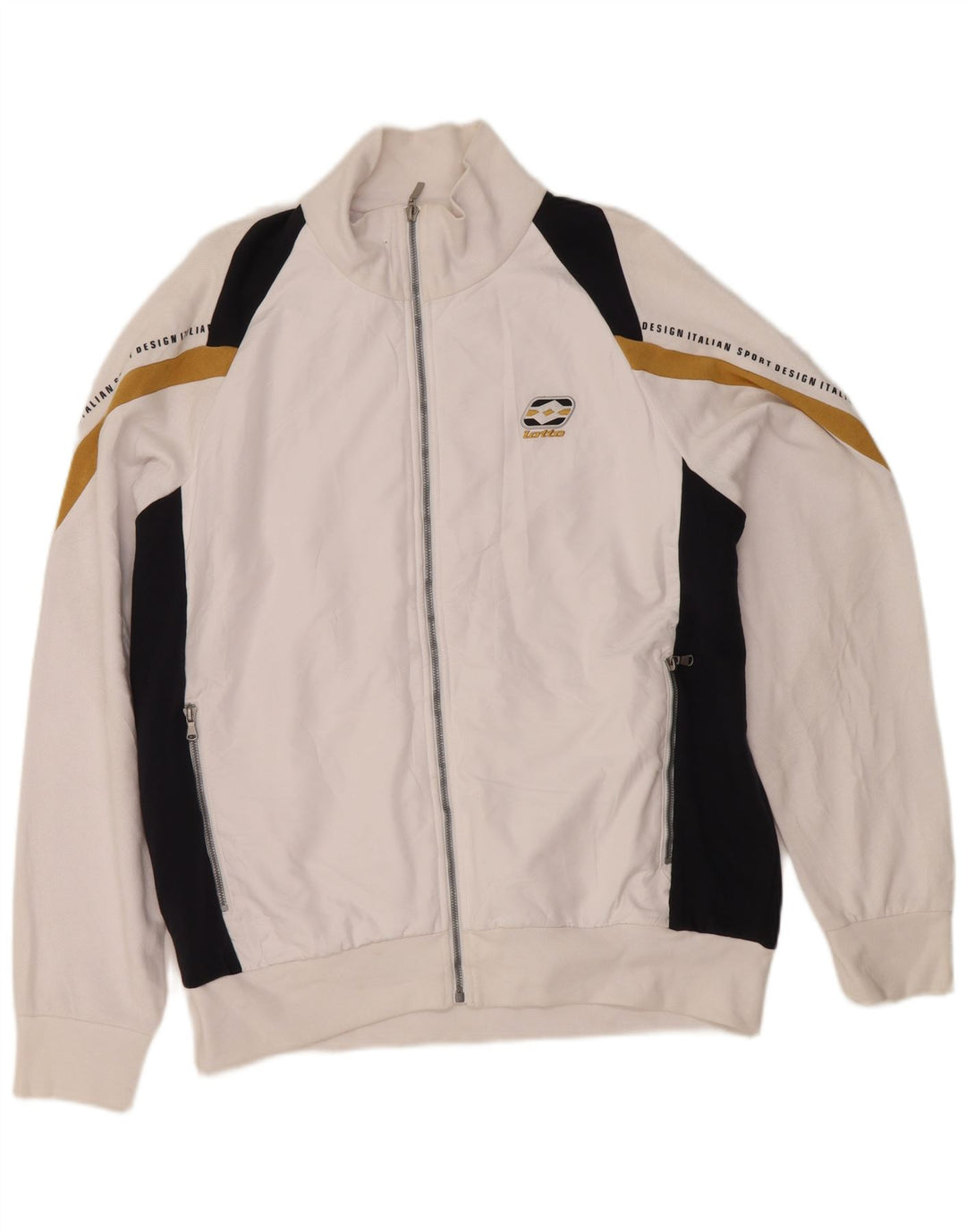 Lotto Mens Graphic Tracksuit Top Jacket XL Branco Colourblock Poliéster