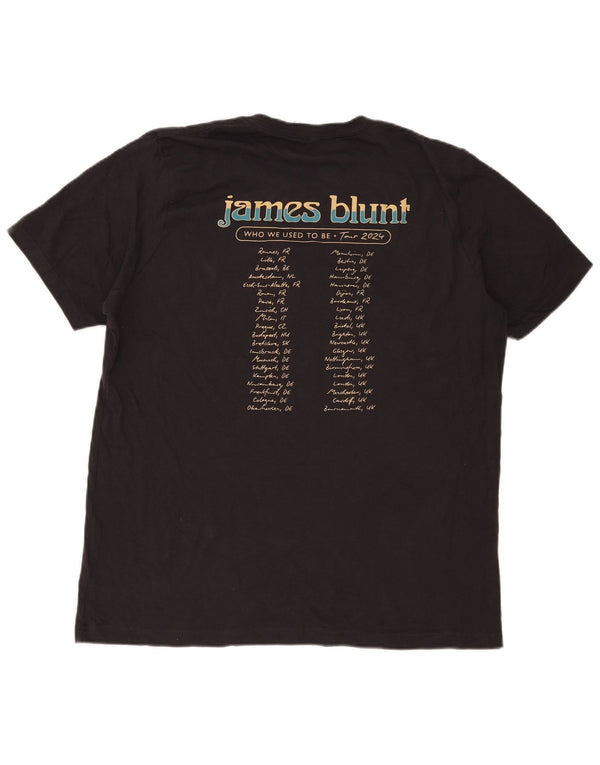 Bella Canvas Camiseta masculina James Blunt com estampa gráfica Top XL de algodão preto Música