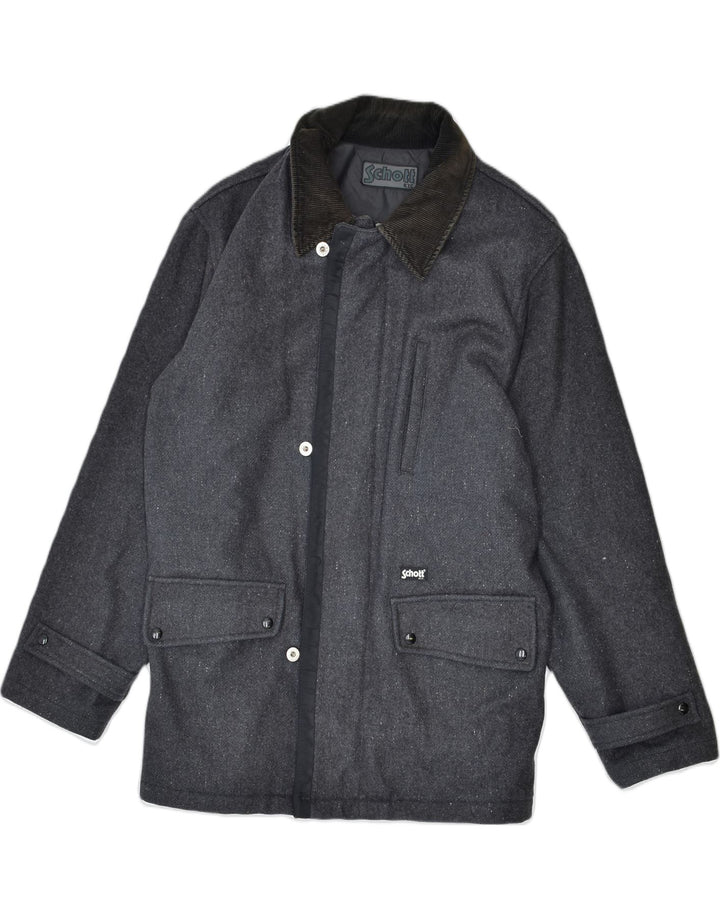 SCHOTT Mens Overcoat UK 40 Large Grey Wool Vintage Schott and Second-Hand Schott from Messina Hembry 