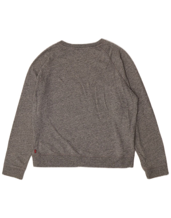 Suéter gráfico feminino Levi's UK 16 grande algodão cinza