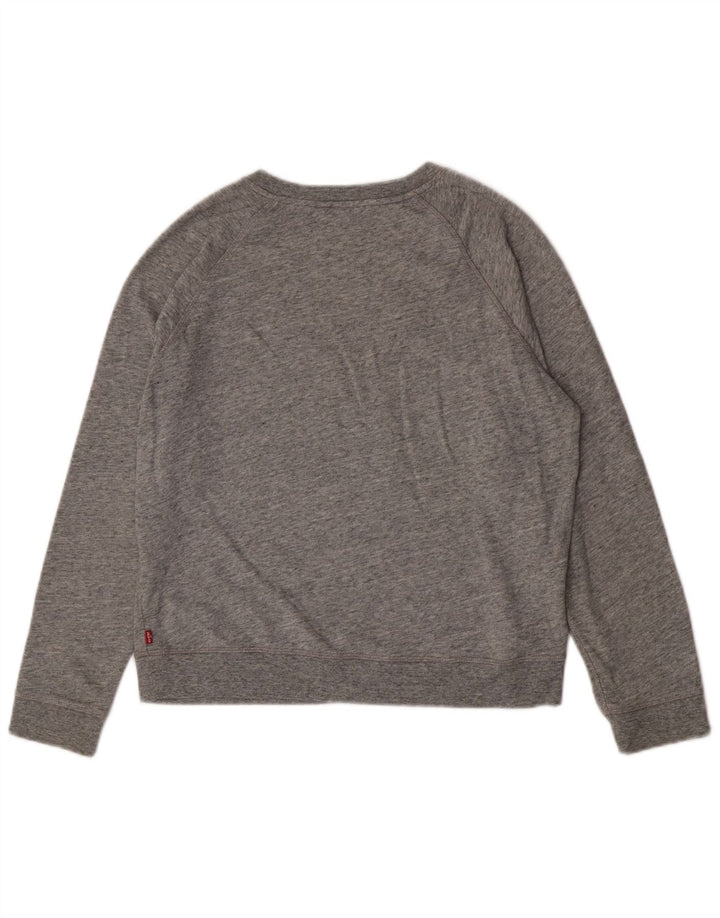 Suéter gráfico feminino Levi's UK 16 grande algodão cinza