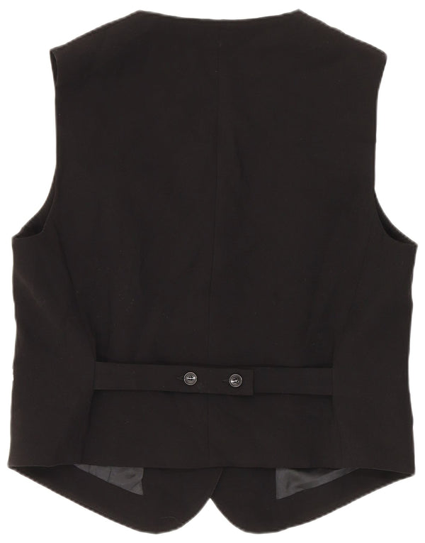 Colete feminino Zara UK 14 grande poliéster preto