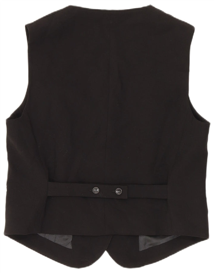 Colete feminino Zara UK 14 grande poliéster preto