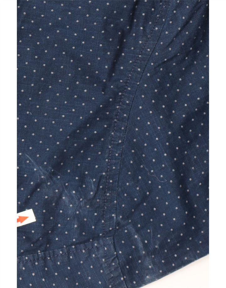 Camisa masculina JACK & JONES grande algodão manchado azul marinho