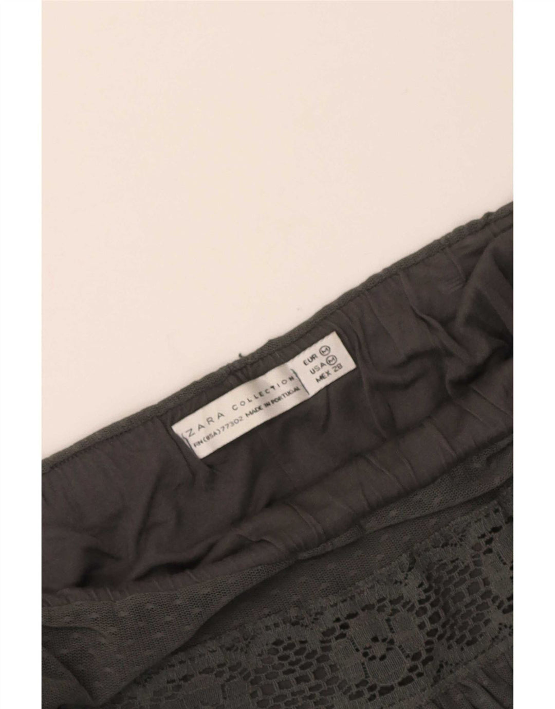 Zara Saia feminina plissada média W28 listrada cinza