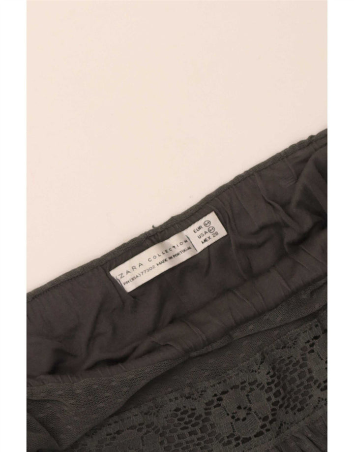 Zara Saia feminina plissada média W28 listrada cinza