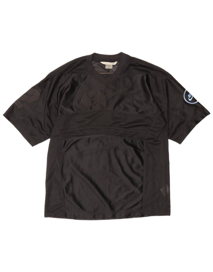 Camiseta gráfica masculina NIKE Top médio preto poliéster