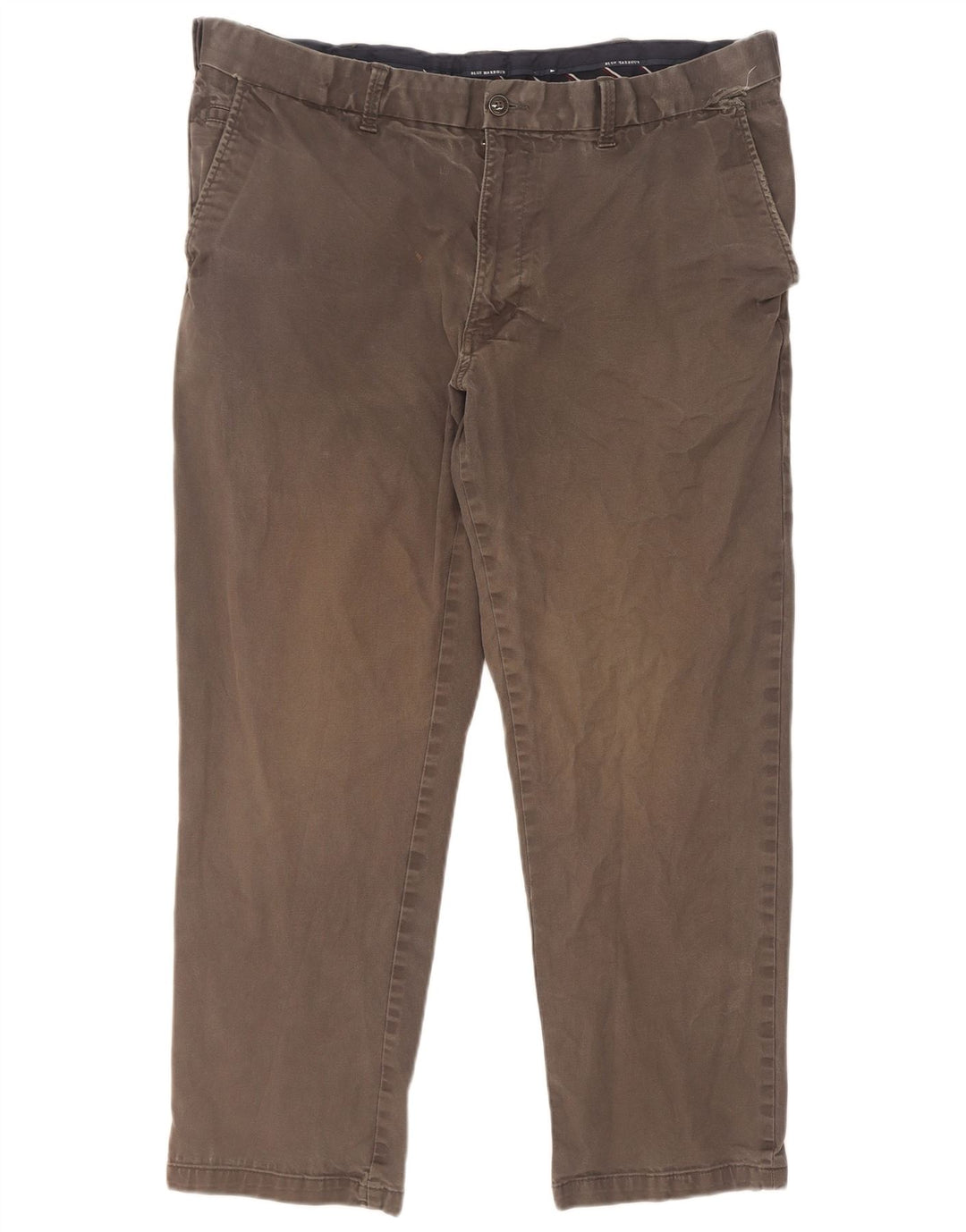 Calça chino reta masculina Marks & Spencer Blue Harbor W40 L29 cinza