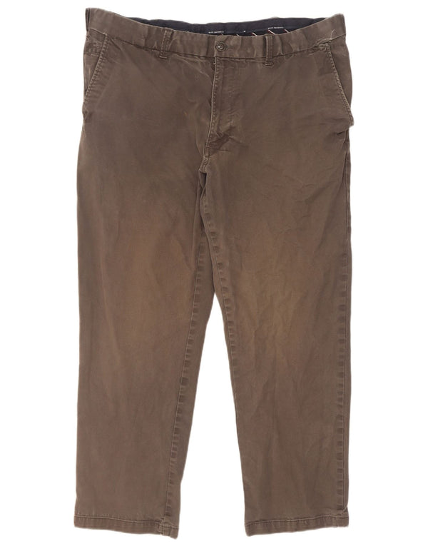 Calça chino reta masculina Marks & Spencer Blue Harbor W40 L29 cinza