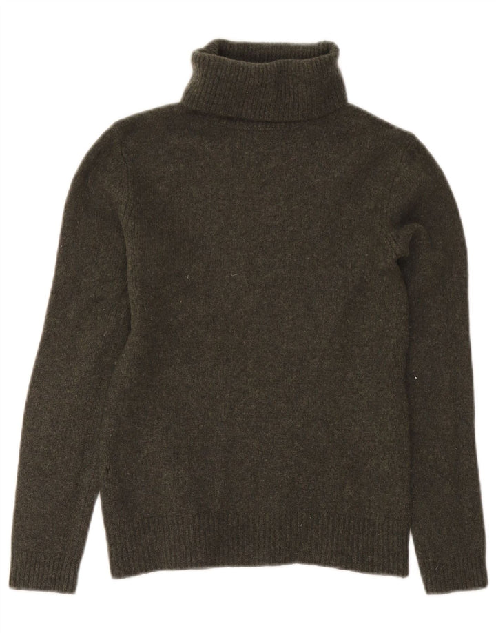 Suéter feminino Massimo Dutti com gola redonda Reino Unido 14 grande lã verde
