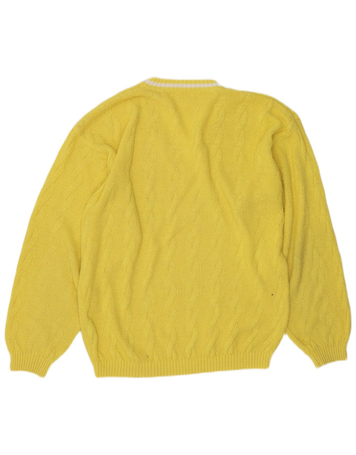 Suéter masculino vintage com decote em V IT 50/52 poliacrílico amarelo médio