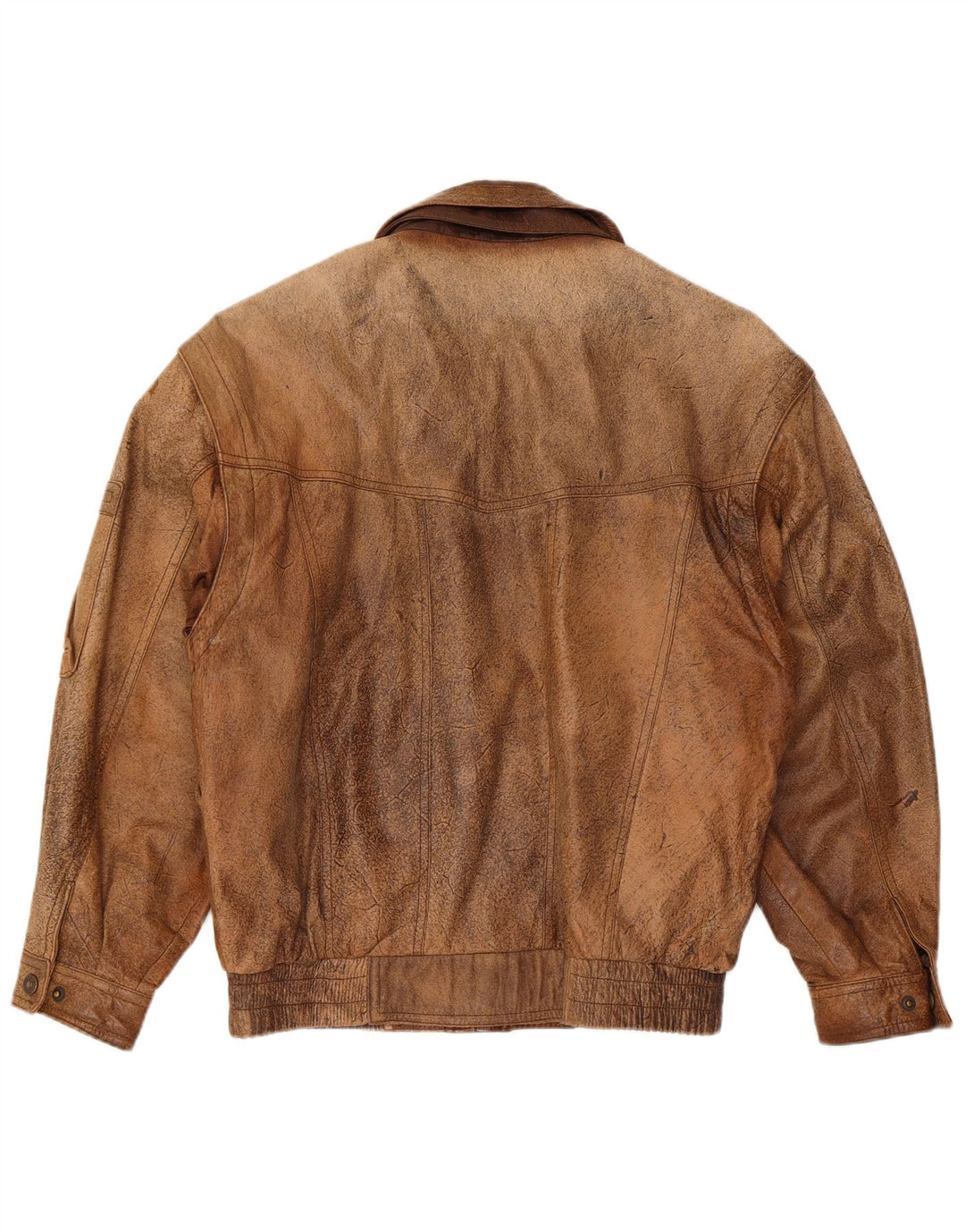 Jaqueta de couro masculina Trapper IT 46 pequena marrom