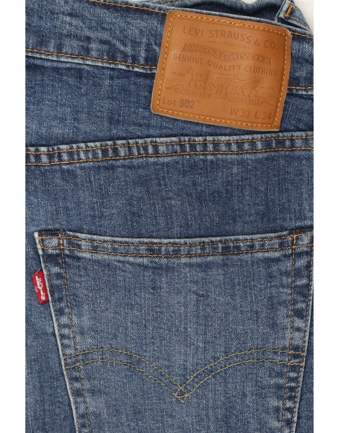 Levi's Masculino 502 Tapered Jeans W33 L34 Azul Algodão