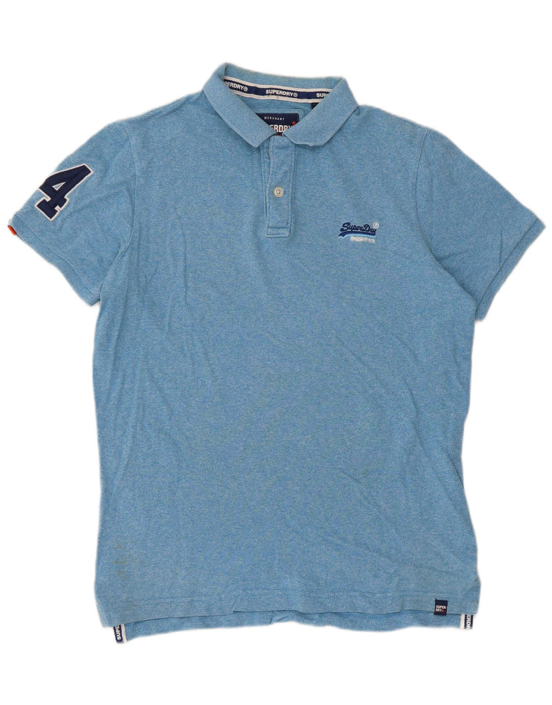 Camisa polo masculina Superdry XL azul manchada
