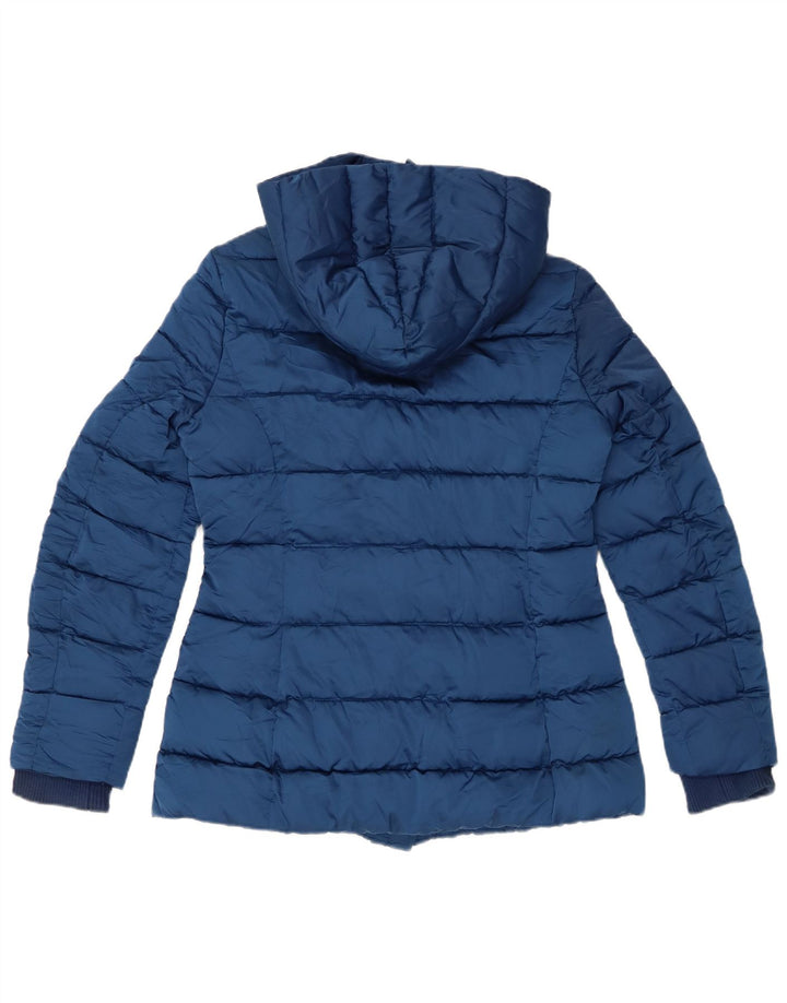 Jaqueta acolchoada com capuz feminina SISLEY UK 12 poliéster azul médio