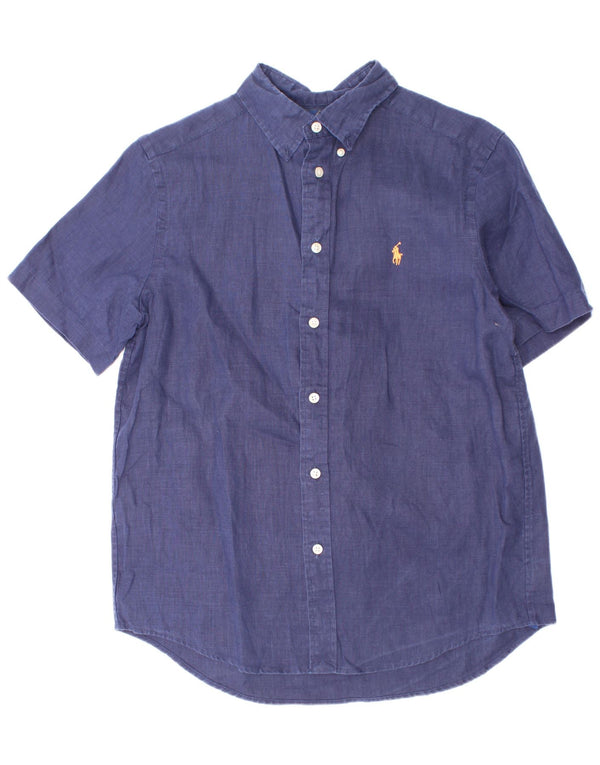 Ralph Lauren Camisa masculina de manga curta 14-15 anos grande azul marinho