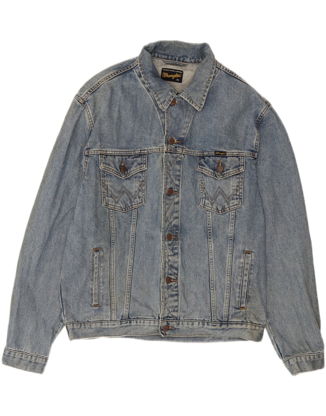 Jaqueta jeans Wrangler masculina UK 42 XL algodão azul