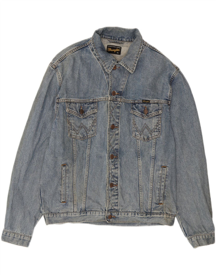 Jaqueta jeans Wrangler masculina UK 42 XL algodão azul