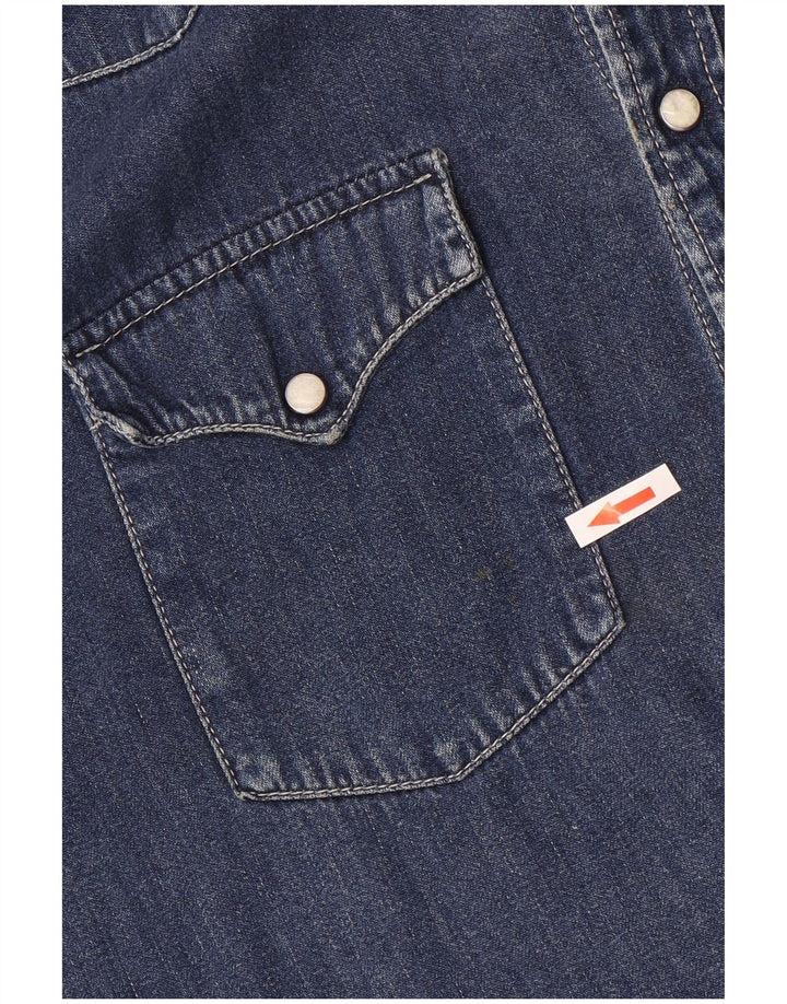 Camisa jeans masculina Levi's de algodão azul médio