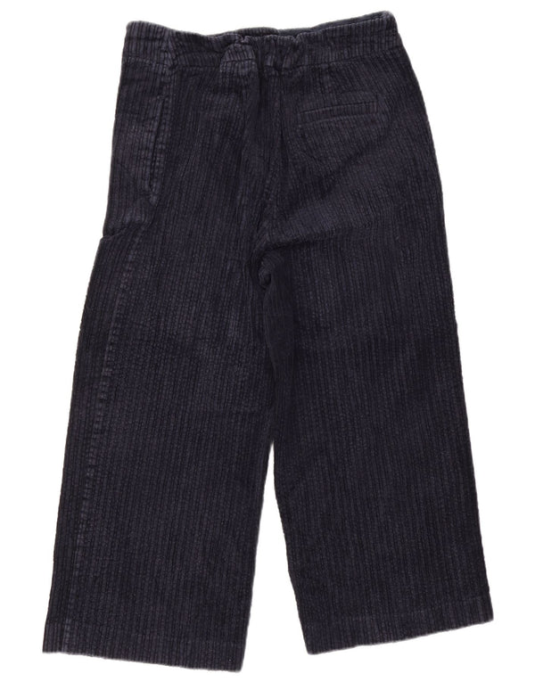 Calça feminina de veludo cotelê Marks & Spencer com perna larga Reino Unido 16 grande W34 L22 azul marinho