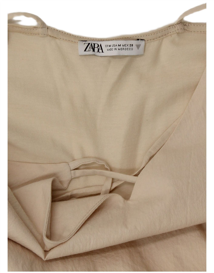Vestido de verão feminino Zara Reino Unido 14 médio bege