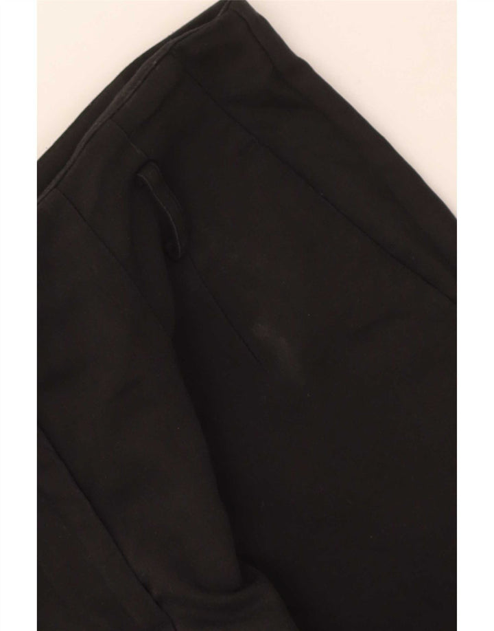 Zara Calça feminina reta cortada média W28 L25 algodão preto