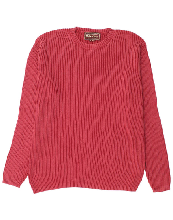 Suéter masculino Marlboro Classics com gola redonda XL de algodão vermelho