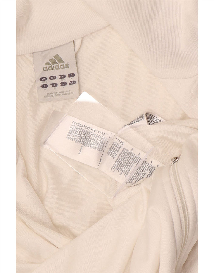 Adidas Mens Tracksuit Top Jacket UK 38/40 Médio Branco Poliéster Esportes