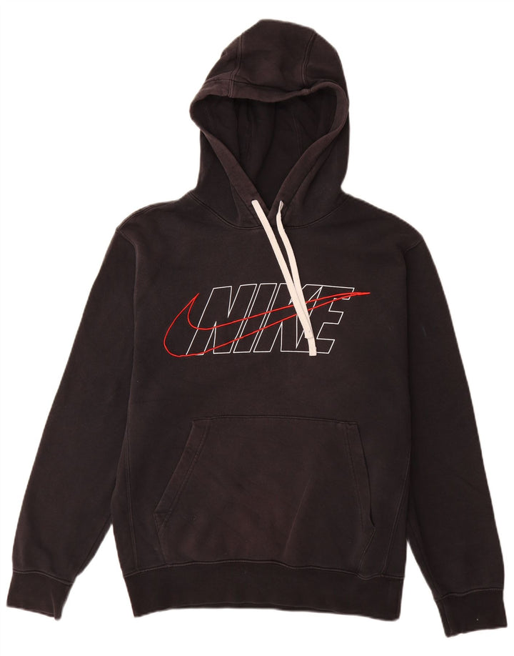 Jumper com capuz gráfico masculino Nike pequeno algodão preto