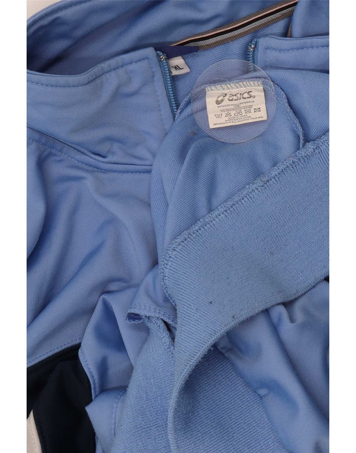 Asics Mens Tracksuit Top Jacket XL Azul Colourblock Poliéster