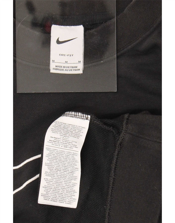 Nike feminino gráfico oversized moletom jumper UK 14 médio preto algodão