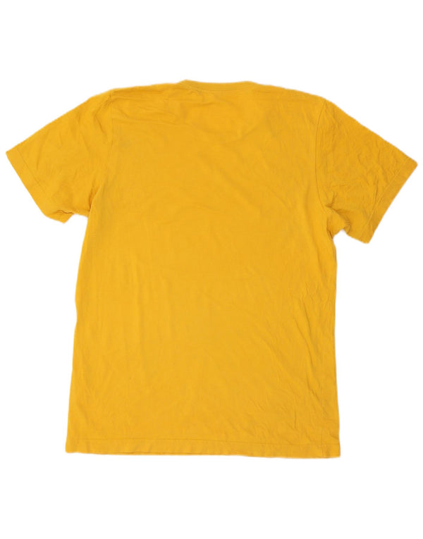 Adidas Mens Graphic T-Shirt Top Médio Algodão Amarelo