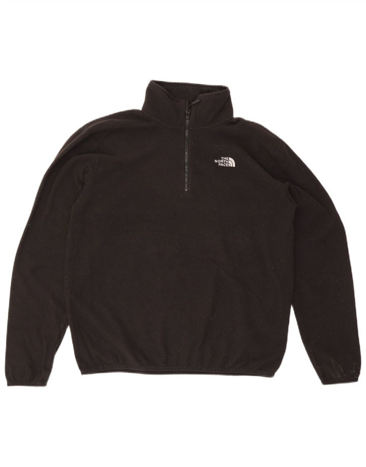 Suéter de lã masculino The North Face com zíper e gola média poliéster preto