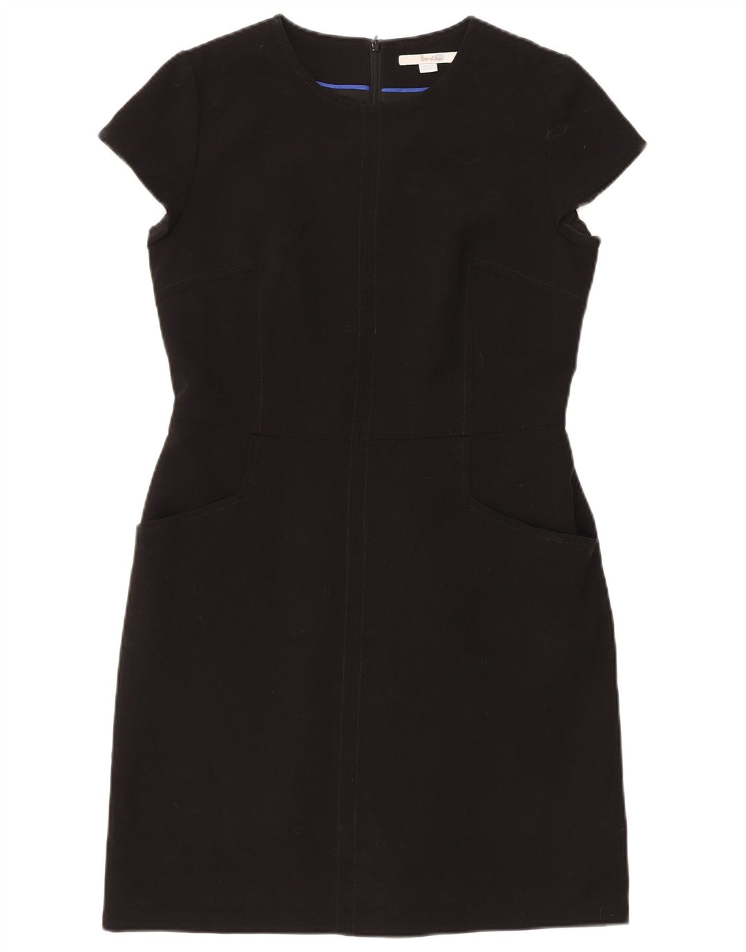 Vestido feminino Boden com bainha UK 14 grande poliéster preto