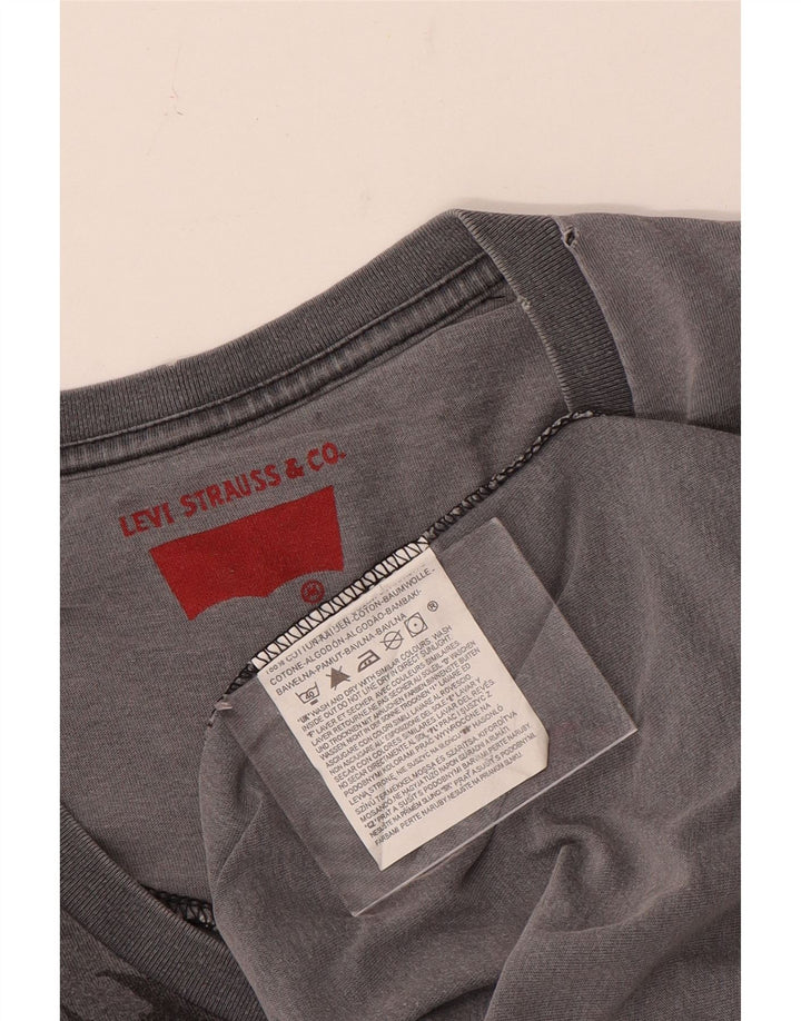 Camiseta gráfica masculina Levi's Top cinza médio listrado algodão