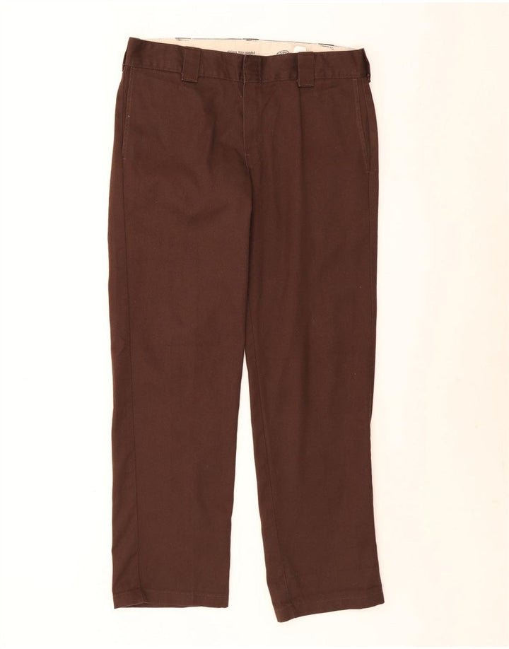 Calças Chino retas masculinas Dickies W34 L32 poliéster marrom