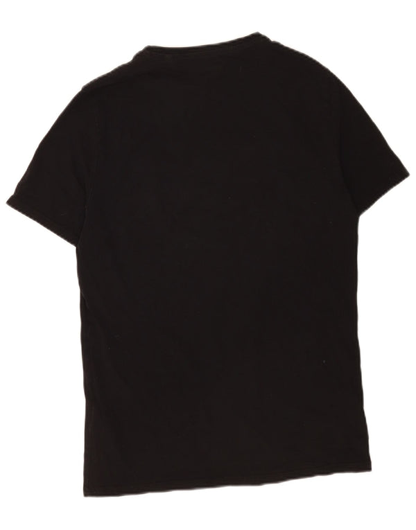 Guess Camiseta masculina slim fit gráfica top médio algodão preto