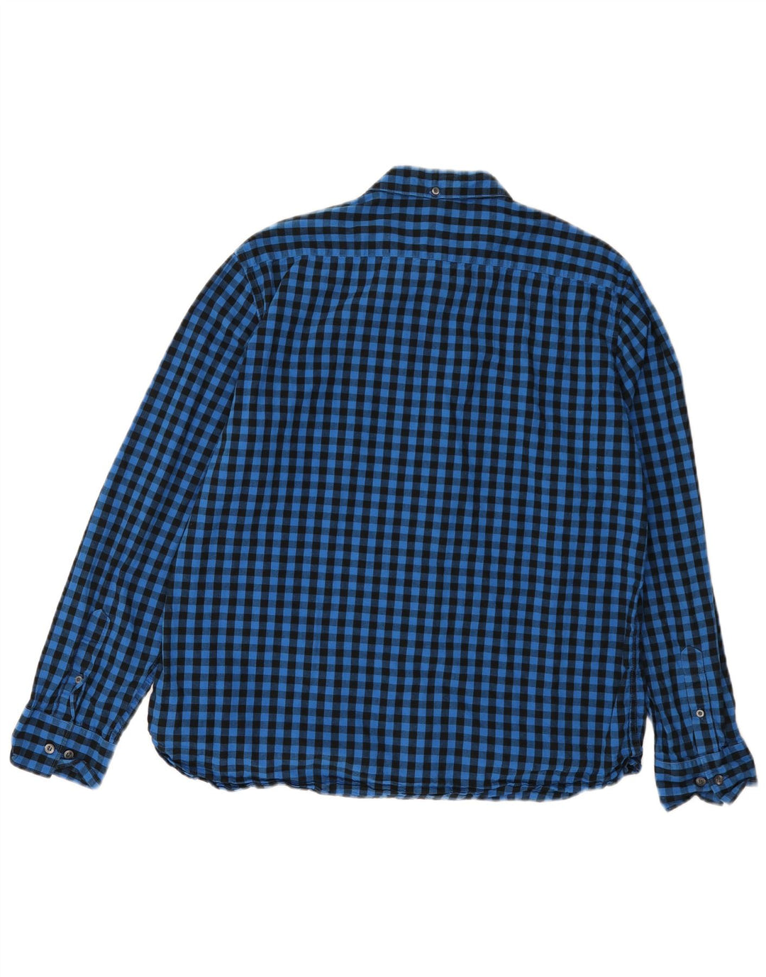 Camisa masculina French Connection XL azul algodão guingão