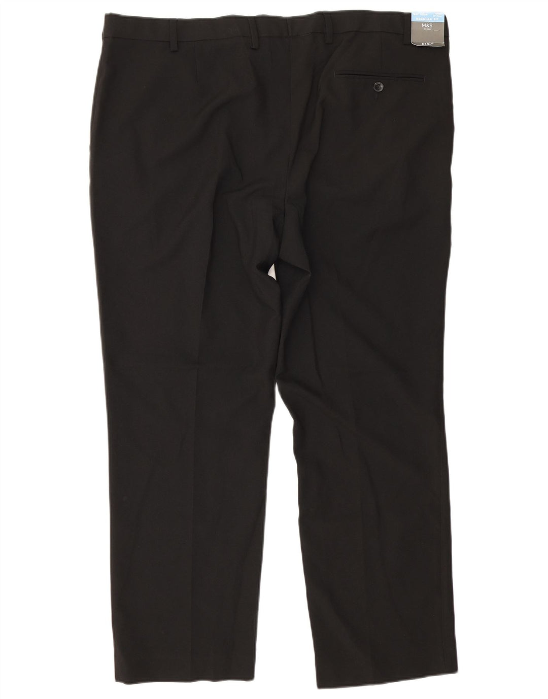 Calça masculina Marks & Spencer Regular Straight Suit W42 L29 Poliéster Preto