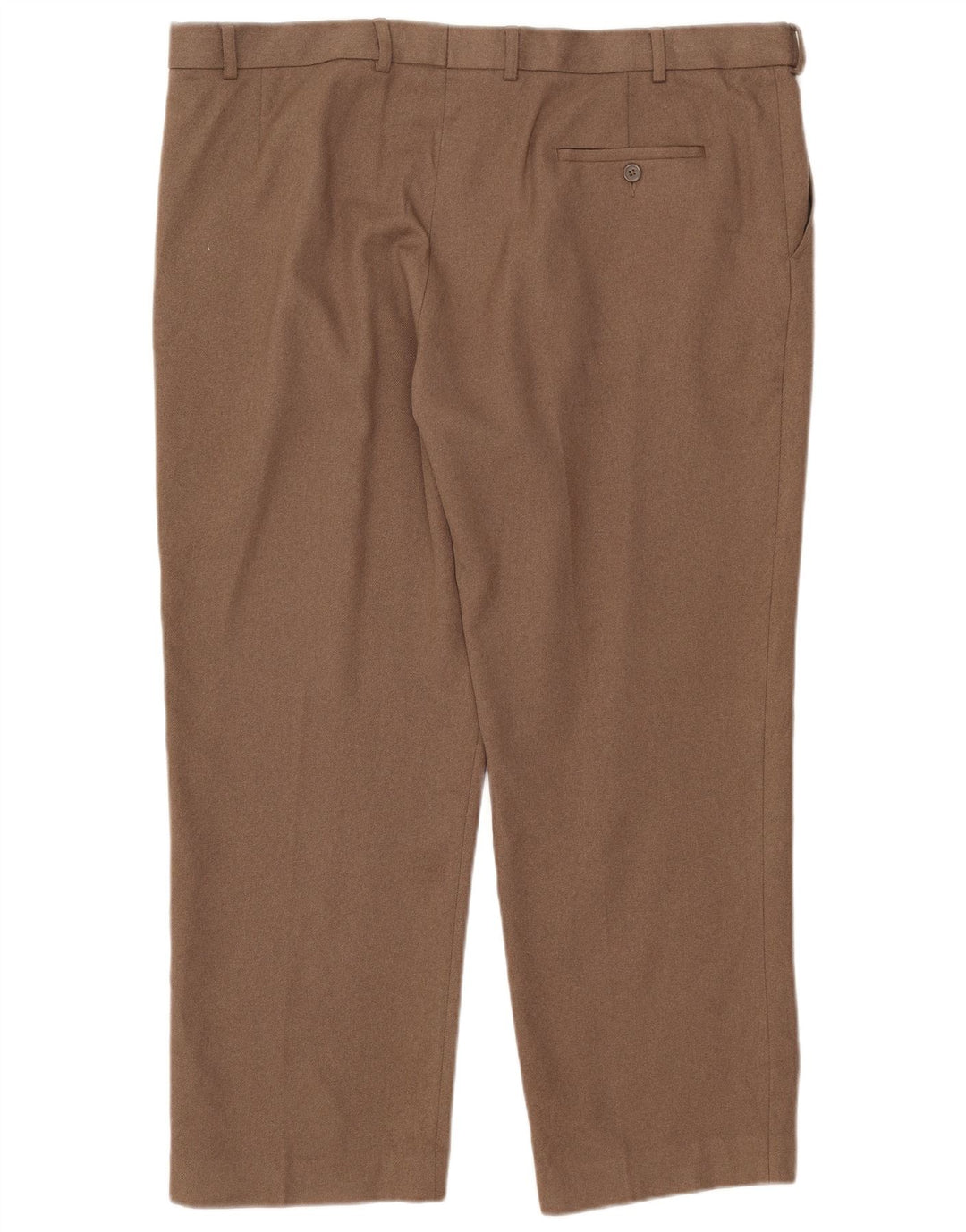 Calça chino masculina Marks & Spencer de ajuste regular W42 L29 poliéster marrom