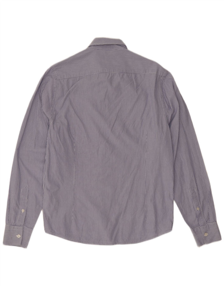 Camisa masculina Rifle de algodão listrado azul médio