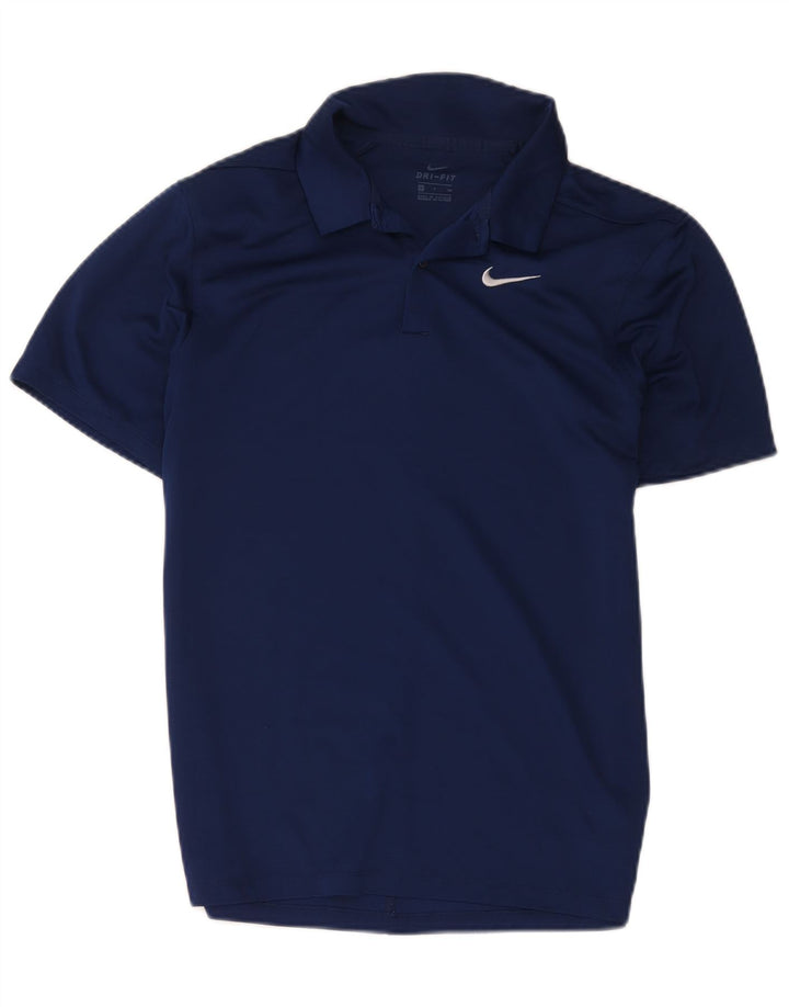 Camisa polo masculina Nike Dri Fit pequena azul marinho poliéster