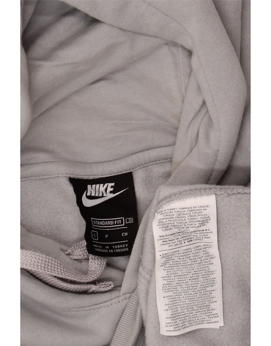 Suéter Nike Masculino Standard Fit com capuz e algodão cinza pequeno